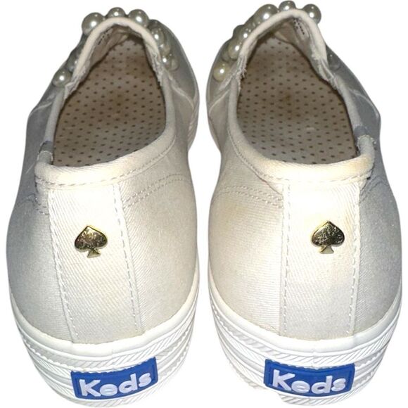 KATE SPADE x Keds Triple Decker Pearl Bridal Slip On Platform Shoes - Picture 5 of 8
